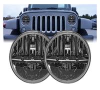 IMAWUHM 7 Pulgadas Llevaron La Linterna H4 Redonda 7" Faros 6000K Hi/Lo Beam Para Jeep Para Wrangler JK Faros(2 piezas)
