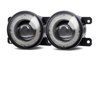 IMAWUHM Auto Faros Delanteros Conjunto Luz Antiniebla LED Coche 12V Ojo Ángel DRL Circulación Diurna 30W Para Mitsubishi Para Pajero IV Van V80 Para V90 Box 2007-2012(White and Yellow)