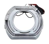 IMAWUHM Auto Faros Delanteros Guía Luz LED Para Faros Delanteros Coche Versión Deportiva 25/3 Pulgadas Cubierta Integrada Doble Luz Modificación Ojo Ángel(Ice Blue,Silver 2.5-inch)