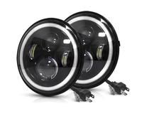 IMAWUHM Car Faros Faro Delantero LED 7 Pulgadas Coche Motocicleta DRL H4 Faro Delantero 7"Para Uaz4x4 Para Jungle Para Hunter TODO Para Terreno Para Todoterreno Para MPV(2 piezas)