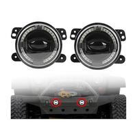 IMAWUHM Faro LED 4 Pulgadas Con Anillo Halo Blanco DRL 6000K 30W Faros Antiniebla Señal Giro Ojo Ángel Para Jeep Para Wrangler JK TJ Faros(2 piezas)