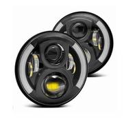 IMAWUHM Kit Faros Delanteros LED Redondos 7 Pulgadas Para Suzuki Para Samurai Para Jimmy Para Bandit 600 Para Anno 2004 Para Faro Motocicleta 7 Pulgadas Faros(B 50w Halo light Black)