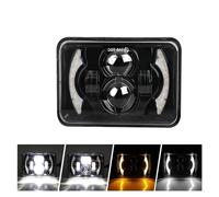 IMAWUHM Para H4651 H4652 H4656 H4666 Conversión De Camión De Coche Todoterreno 80W 4x6 Pulgadas LED H4 Faros Proyector Luz De Trabajo De Haz Alto Y Bajo Faros(PC 1)