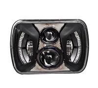 IMAWUHM Para Jeep Para Wrangler YJ 86-95 Para Cherokee XJ 84-01 Faro | Faros Delanteros Cuadrados LED 75W 5X7 Angel Eyes DRL H4 Faro Delantero