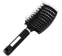 IMAXWAVE Cepillo Profesional para Cabello con Cerdas de Jabalí Curvo y Ventilado Mango Ergonómico Ideal para Estilistas y Uso Diario Apto para Todo Tipo de Cabello Reparte Aceites Naturales - Negro