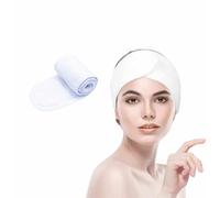 IMAXWAVE Diadema de Maquillaje para Lavado de Cara Blanca - Banda Elástica para Cuidado Facial, Spa y Mascarillas, Suave y Absorbente, Ideal para Rutina de Belleza, Mantener el Cabello Recogido