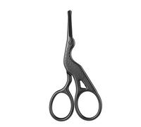 IMAXWAVE Tijeras de acero inoxidable para pelo facial con punta redonda - Recortadora de precisión para cejas, oído, bigote, nariz y barba - Aseo personal seguro, ligero y portátil - Negro