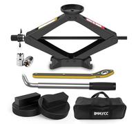 IMAYCC Gato para Coche Universal 2.5T/2500kg, Kit de Gato Coche para Serie Mercedes-Benz con 2 Pcs Bloque De Goma, Portátil Kit de Emergencia con Llave de Tuercas de Rueda Mercedes-Benz