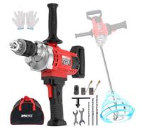 IMAYCC Set 2 en 1 de taladro y mezclador - Mezclador de hormigón portátil de 3200 W 20 A para taladrar y mezclar, mezclador de lechada de hormigón con velocidad variable, ideal para piensos, yeso