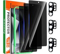 IMBZBK 3 Piezas Protector Pantalla para Samsung Galaxy S24 Ultra Privacidad Cristal Templado 3 Piezas Protector Camara, Desbloqueo por Huella Dactilar, Funda de Teléfono Compatibles, Cobertura Total