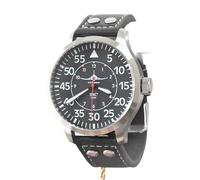 IMC Reloj Aviator Phantom para hombre con correa de cuero y caja de acero inoxidable