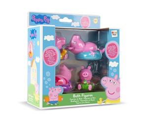 IMC Toys Peppa Pig Juguete de baño con 4 Figuras de Peppa Pig Que flotan en Agua; para bebé, niño y niña de +18 Meses