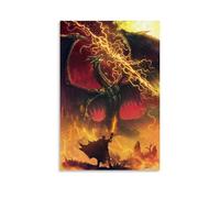 IMCAY Ancient Dragon in The Ring of Fire Arte de Pared Impresión Moderna Habitación Familiar Decoración 08 x 12 Pulgadas (20 x 30 cm)