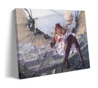 IMCAY Angel Wings Girl Falling From Sky Arte de pared Impresión moderna habitación familiar decoración 08 x 12 pulgadas (20 x 30 cm)