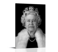 IMCAY Póster blanco y negro de la reina Elizabeth II Pintura decorativa lienzo arte de pared sala de estar póster dormitorio pintura 24 x 36 pulgadas (60 x 90 cm)