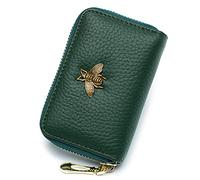 imeetu Tarjetero Tipo Cartera RFID para Mujer, Tarjetero Delgado de Cuero con 12 Ranuras para Tarjetas y 2 Ranuras Anchas para Dinero en Efectivo (pequeño, Verde)