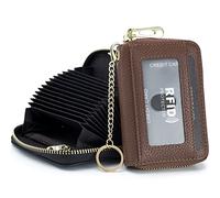 imeetu Tarjeteros para Mujer RFID Porta Tarjetas Piel Tarjetero con 12 Ranuras para Tarjetas, 2 Ranuras Anchas para Efectivo, Llavero Y Ventana De IdentificaciÓN (Pequeño, Marrón)