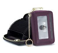 imeetu Tarjeteros para Mujer RFID Porta Tarjetas Piel Tarjetero con 12 Ranuras para Tarjetas, 2 Ranuras Anchas para Efectivo, Llavero Y Ventana De IdentificaciÓN (Pequeño, Morado Oscuro)