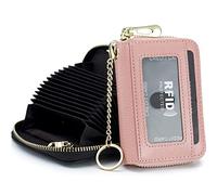 imeetu Tarjeteros para Mujer RFID Porta Tarjetas Piel Tarjetero con 12 Ranuras para Tarjetas, 2 Ranuras Anchas para Efectivo, Llavero Y Ventana De IdentificaciÓN (Pequeño, Rosa)