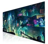 Imegny Alfombrilla de mouse extendida para juegos, teclado portátil y alfombrilla de mouse con bordes cosidos + base de goma antideslizante (tipo 4 de 35.415.7 pulgadas, Green City005)