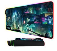 Imegny Alfombrilla de ratón RGB, grande extendida suave LED con diferentes modos de iluminación, 900 x 400 mm / 35.4 x 15.7 pulgadas