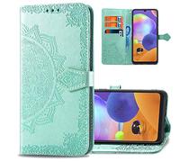 IMEIKONST Billetera Caso para Samsung S10E, Mandala En Relieve Carcasa de Telefono Cuero PU Magnética Flip Estar Funda Caso para Samsung Galaxy S10E Mandala Green SD
