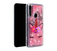 IMEIKONST Compatible con Huawei P Smart Z Funda, Liquid Brillante Sparkle Quicksands Case Transparente Silicona TPU Protective Caso para Huawei P Smart Z. Bling Eyelash Unicorn XY