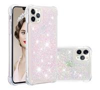 IMEIKONST Funda Compatible con iPhone 11 Pro, Glitter Liquida Transparente Case Silicona TPU Antichoque Niñas Mujeres Brillante Arena Movediza Carcasa iPhone 11 Pro. Star Pink YBW
