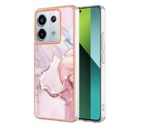 IMEIKONST Funda Compatible con Redmi Note 13 Pro 5G Marmol Elegante Brillante Carcasa Rígida TPU Bumper Protección Ultra Delgada Anti-Choque Case Cover para Redmi Note 13 Pro 5G. Rosa Dorado YBM1