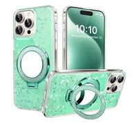 IMEIKONST Funda Compatible con Redmi Note 14 4G Glitter Carcasa con Espejo Anillo de Soporte, Transparente Brillante Antigolpes TPU Silicona Shockproof Case para Redmi Note 14 4G. Verde DJJ