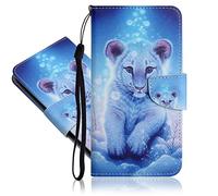IMEIKONST Funda Compatible con Samsung Galaxy A55 5G, Libro de Cuero con Tapa y Cartera, Flip Magnético Billetera Función Soporte Protección Carcasa para Samsung A55 5G. Blue Leopard XC1