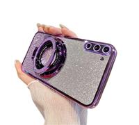 IMEIKONST Funda Compatible con Samsung Galaxy Note 10 con Anillo de Soporte, Parte Trasera Transparente Anti-Arañazos Antigolpes Antideslizante Protección Carcasa para Samsung Note 10. Morado DS1