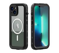 IMEIKONST Funda Impermeable IP68 iPhone 14 Plus 6.7", Carcasa Resistente Militar Antigolpes con Protección de 360°, Agua Sumergible Acuatica Estanca Antipolvo para iPhone 14 Plus. Negro FS