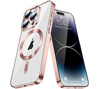 IMEIKONST Funda Magnética para Samsung Galaxy Note 20 Ultra Compatible con MagSafe, Parte Trasera Transparente Anti-Arañazos Antigolpes Antideslizante Protección Carcasa Note 20 Ultra. Oro Rosa YIX