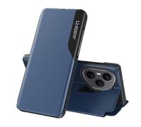 IMEIKONST Funda para Honor 400 Pro, Carcasa Slim Ligero Flip Libro Funda Translúcido View Ventana Transparente Standing Cover PC + PU Bumper Soporte Case para Honor 400 Pro. Azul QH1