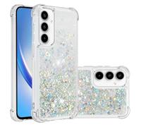 IMEIKONST Funda para Samsung Galaxy A56 5G, Glitter Liquida Transparente Case Silicona TPU Antichoque Niñas Mujeres Brillante Arena Movediza Carcasa para Samsung A56 5G. Love Silver YBW