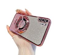 IMEIKONST Funda para Samsung Galaxy Note 10 Plus con Anillo de Soporte, Parte Trasera Transparente Anti-Arañazos Antigolpes Antideslizante Protección Carcasa para Samsung Note 10+. Oro Rosa DS1