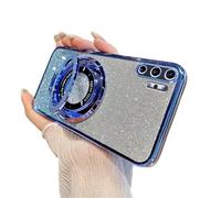 IMEIKONST Funda para Samsung Galaxy Note 10 Plus con Anillo de Soporte, Parte Trasera Transparente Resistente a Arañazos Antigolpes Protección Grado Militar Carcasa para Samsung Note 10+. Azul DS1