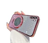 IMEIKONST Funda para Samsung Galaxy Note 10 Plus con Espejo de Maquillaje Anillo de Soporte, Parte Trasera Transparente Anti-Arañazos Protección Carcasa para Samsung Note 10+. Oro Rosa DS2