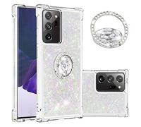 IMEIKONST Funda para Samsung Galaxy Note 20 Ultra con Anillo de Soporte, Glitter Liquida Transparente Case Silicona TPU Antichoque Arena Movediza Carcasa para Samsung Note 20 Ultra. Coloreado YBZ
