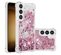 IMEIKONST Funda para Samsung Galaxy S25 Plus, Glitter Liquida Transparente Case Silicona TPU Antichoque Niñas Mujeres Brillante Arena Movediza Carcasa para Samsung S25 Plus. Love Rose YBW