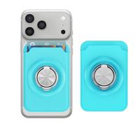 IMEIKONST para Magnetico Porta Carte Wallet, Compatible para Magsafe, Soporte Ajustable, para iPhone Series 17/16/15/14/13/12, NO Mini, Protezione da Graffi. Azul Turquesa KB