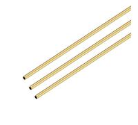 iMeistek 3 tubos de latón, 300 mm de longitud, 2,5 mm de diámetro exterior, 0,2 mm de grosor de pared, tubo redondo sin costuras, para el hogar, decoración de jardinería, manualidades