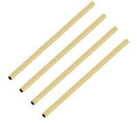 iMeistek 4 tubos de latón, 3,5 mm de diámetro exterior x 0,2 mm de grosor de pared, 200 mm de longitud, tubo redondo recto sin costuras para decoración de jardinería, manualidades