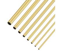 iMeistek Juego de 8 tubos redondos de latón, 2 mm, 2,5 mm, 3 mm, 4 mm, 4,5 mm, 5 mm, 6 mm, 8 mm OD x 0,3 mm, grosor de pared de 300 mm de longitud, tubo recto sin costuras de metal