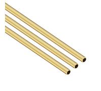 iMeistek Tubo de latón, 5 mm de diámetro exterior x 0,5 mm de grosor de pared de 300 mm de longitud, tubos de cobre rectos sin costuras para manualidades (3 piezas)