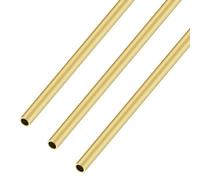 iMeistek Tubo de latón, 6 mm OD 0,75 mm de grosor de pared 300 mm de longitud, tubos redondos de latón recto sin costuras para manualidades (3 piezas)