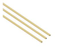 iMeistek Tubo redondo de latón, 2,5 mm de diámetro exterior x 0,5 mm de grosor de pared de 300 mm de longitud, tubo recto sin costuras para manualidades (3 piezas)