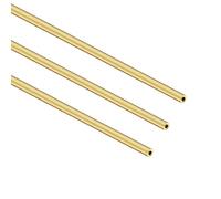 iMeistek Tubo redondo de latón, 300 mm de longitud, 4 mm de diámetro exterior, 1 mm de grosor de pared, tubo recto sin costuras de metal para manualidades (3 piezas)