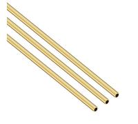 iMeistek Tubo redondo de latón, 4 mm de diámetro exterior x 0,5 mm de grosor de pared de 300 mm de longitud, tubo recto sin costuras para manualidades (3 piezas)